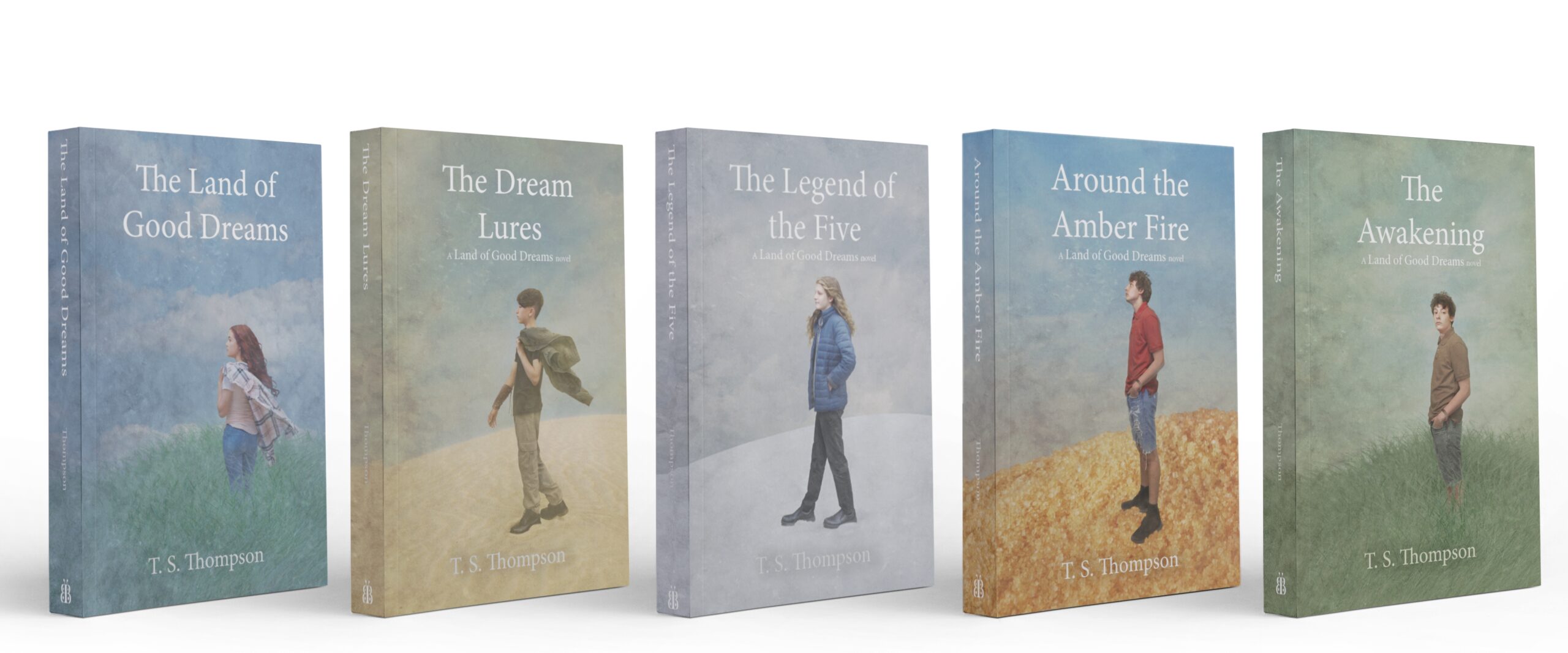 All 5 books banner for website of The Land of Good Dreams